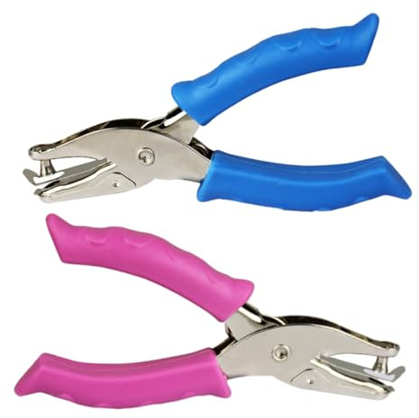 2 Pcs Mini Portable Single Hole Punch - One Hole Punch For Kids & Adults, Ideal For Paper Crafts, Home, Office, Classroom