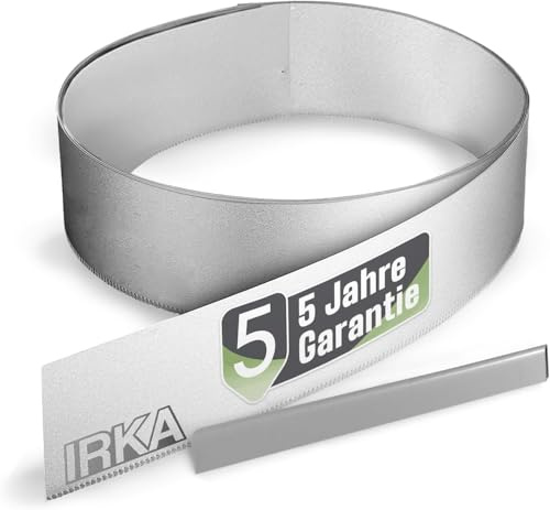 IRKA Rasenkante Metall verzinkt Rasenkantenband L5m H15cm | Flexible Beeteinfassung 1 mm stark für Garten, Beetbegrenzung Beetumrandung