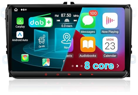 NUOTIAN 9’’ DAB Autoradio Android 14 für Golf 5/6, VW T5, Polo 6R, 4GB+64GB Wireless CarPlay, Android Auto, Built-in DAB, 2 Din, 8 Core, 4G, Navi, BT5.0, WiFi, USB, FM,TPMS,OBD2, Voice Control