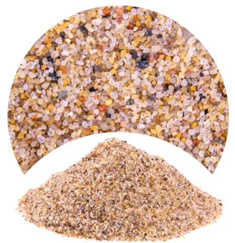 TD STONES Goldener Aquariensand Bernstein 0,8-1,2mm - Natürlicher Aquarium Kies, Kantengerundeter Bodengrund für Süßwasser, Deko Sand für Pflanzen, Fische & Nano Aquascaping, 24kg