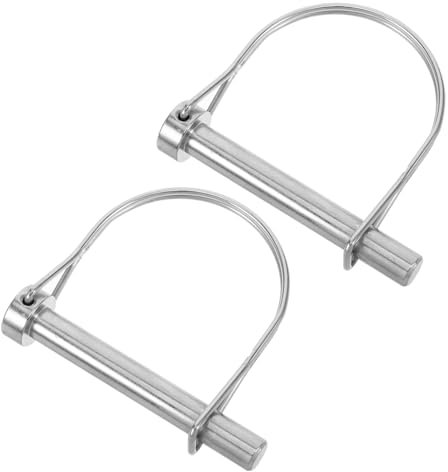 JUMPLAWN 2 Stück Universelle Sicherungsstifte Aus Verzinktem Stahl 9,5x70mm Mit Federmechanismus Für Anhängerkupplung Sichere Verriegelung Beim Transport