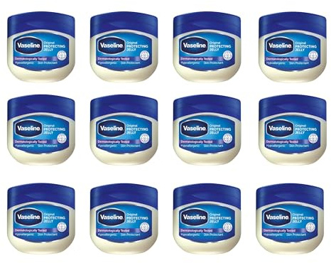 Vaseline Original Hautschutz, Hautpflege bei rissiger, trockener Haut und Ekzemen 12x 100ml