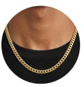 ZHESHY Halskette Herren Silberkette Goldkette Edelstahl/18K Vergoldet Panzerkette Kubanische Venezianierkette Silber Kette Für Männer Jungen Damen Wasserfester Schmuck Geschenk Accessoires Für Herren
