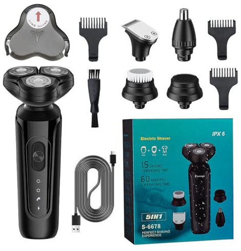 Rasoi Elettrici Per Uomini Ricaricabili Da USB Per Viso E Le Lastre Laterali Che Tagliano Galleggianti A Barba Timmer Con Accessori Capelli Naso Rasoi