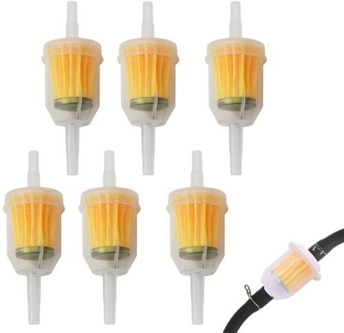 6 Filtri Carburante Universali: Filtro Benzina e Diesel per Tosaerba, Auto, Moto (6mm/8mm) - Filtro Liquidi per Gasolio