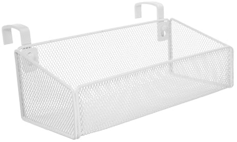 INOOMP Cesta Colgante De Metal Para Almacenamiento Pequeño Blanca, Estructura Resistente, Ancho Gancho 4,6 Cm, Organizador Para Dormitorio y Oficina, Para Mesilla De Noche y Uso Doméstico
