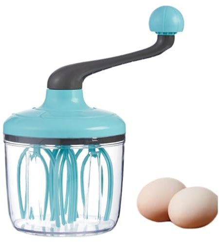Batteur à Main Manivelle avec Bol Inox 1500 ml - Fouet Crème, Blancs en Neige, Pâtisserie, Mousse de Lait, Cuisine