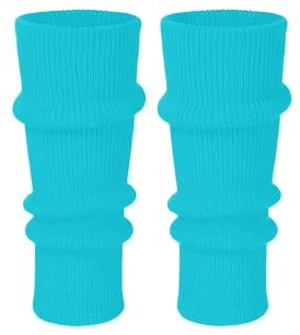 Womens Extra Soft Knee Warmers - Ladies Knitted Stylish 80s Dance Party Ribbed Neon Leg Warmers For Winter UK