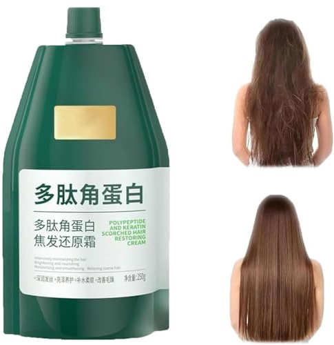 Crema Reparadora Hidratante Y Suavizante Para El Cabello Dañado Con Polipéptidos De Queratina, Mascarilla Capilar De Acondicionamiento Profundo, Para Un Brillo Y Suavidad Duraderos (1pcs)