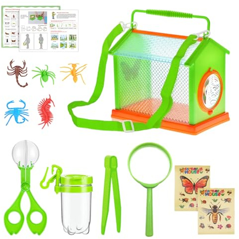 Beimus Entdecker Set Für Kinder 4 Jahren Gogga Beobachtungsbox Praktischer Schaufelfänger Schmetterlingsnetz Lernspielzeug Kinderlupe