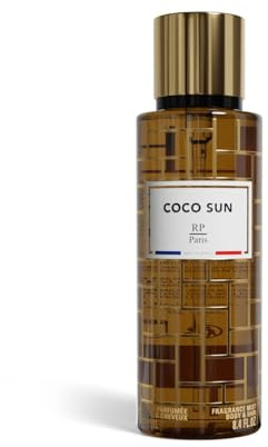 RP Parfums Brume Parfumée Coco Sun, 250ml, Parfum Corps et Cheveux, Notes de Fraise, Caramel, Noix de Coco, Vanille, Fève de Tonka, Fragrance Solaire