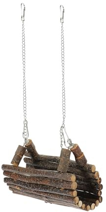 SMASOLO Balançoire Suspendue pour Hamster et Petits Animaux, à Mordre en Bois Naturel, Hamac Balançoire Confortable pour Cage, Accessoire Ludique et Solide pour Cochon d'Inde, Chinchilla,