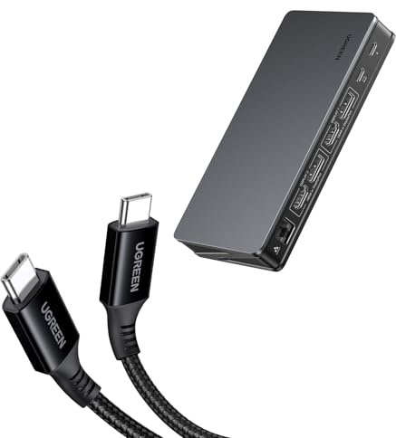 UGREEN Laptop Docking Station, 9-Port, Dual 4K@60Hz with DisplayLink, 100W PD, Ethernet, 3x 10Gbps USB-A/C Ports & 100W USB C Charging Cable