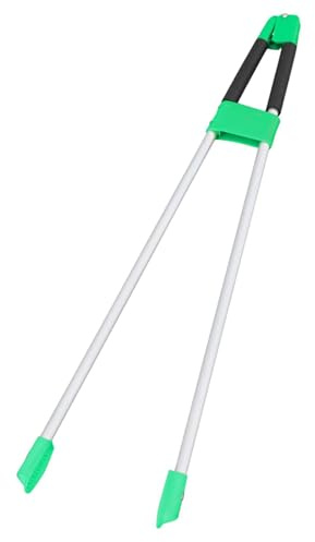 Qianly Pince à Déchets, Outil de Ramassage Des Ordures, Bras de Préhension, Aide Au Ramassage, Alliage D'aluminium, Antidérapant, Conception Ergonomique, Vert