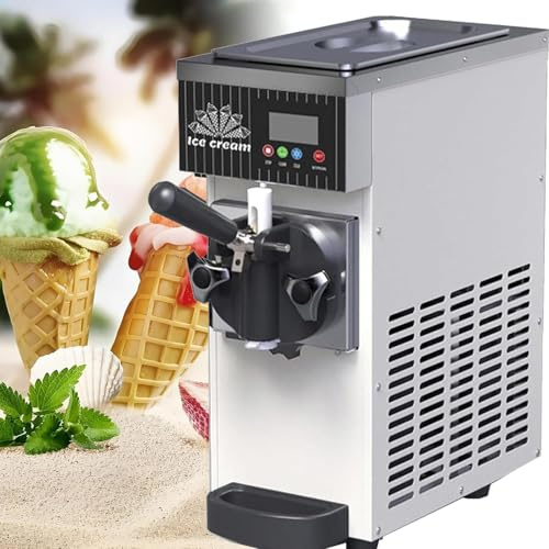 Sorbetière à l'italienne 450 W, 1 parfum, usage commercial et domestique, capacité 4-5 kg/h, avec écran tactile LCD, système autonettoyant et de pré-refroidissement, finition métallique. Cream