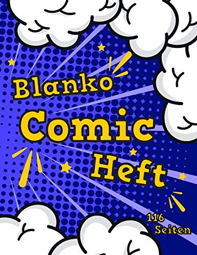 Blanko Comic Heft: 116 Seiten: leere Comic Raster zum selbst zeichnen