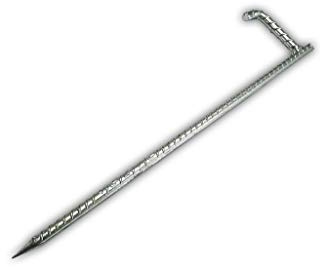 BAUZAUNWELT Erdnagel 430 mm aus feuerverzinktem Stahl – robuster Erdanker zur Verankerung von Bauzäunen – Durchmesser 13 mm, ca. 0,5 kg