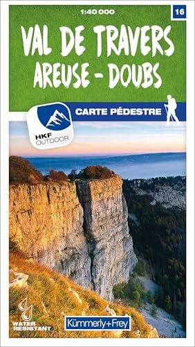 Kümmerly+Frey Wanderkarte 16 Val de Travers 1:40.000: Mit Areuse und Doubs. Wetterfest, matt laminiert und mit free Download
