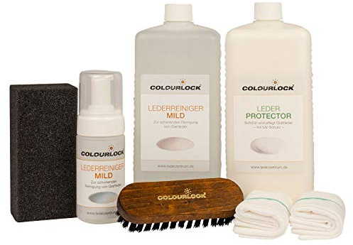 COLOURLOCK Glattleder Pflegeset Mild mit Leder Protector 1l und Lederreiniger Mild 1l