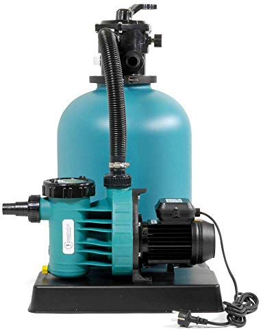 POOL Total Sandfilteranlage Brillant Ø 400 - Selbstansaugende AquaPlus 8 Filterpumpe - Filterkessel - 6-Wege Top-Mount Rückspülventil Edition