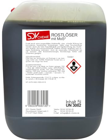 SDV Chemie Rostlöser 1x 5 Liter mit MoS² WD Kriechöl 40 Rost Löser 5l