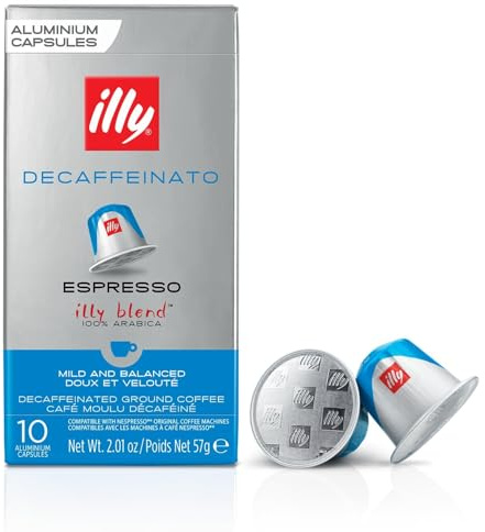 Kawa Illy Espresso Decaffeinato Roast 10szt. Kaps. | Cápsulas de café para Espresso Original Line, cápsulas compatibles, 100% arábica, café italiano de primera calidad