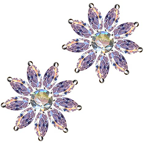 OPHRSTECKER Sonne/Echt Silber 925 mit Zirkonia/Jugendstil Design/Steinfarbe: Lavender/modern extravagant/Online Shop Schmuck kaufen / 58062