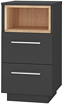 Vicco Nachttisch Beatrice, Anthrazit, 36 x 68 cm | zur platzsparenden Ablage von Gegenständen neben dem Bett