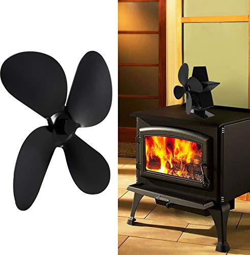Ventola per Stufa a Legna,Ventilatore Stufa a Legna con 4 Pale,Ventilatore per Camino,Funzionamento Silenzioso Ventola per Stufa Alimentata a Calore per L'aggiornamento per Caminetto a Legna
