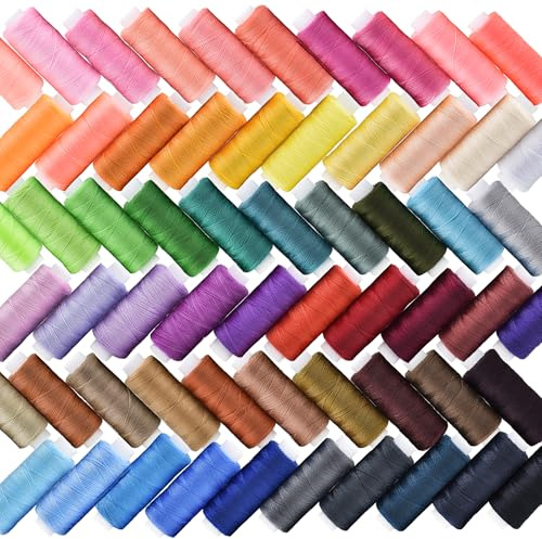Kit med sytrådar, för alla ändamål, 60 färger, spolar, polyestertråd, quiltning, tråd, sortiment för handmaskin, sömnad, broderi (60 färger)