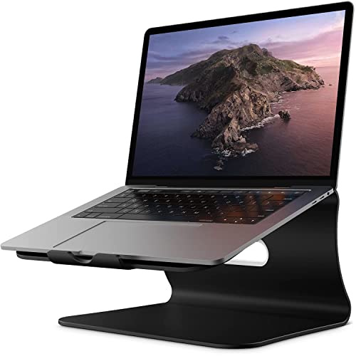 Bestand Laptopstativ, aluminium notebook hållare stigare värmeventil för MacBook Air/Pro, Dell, HP, Lenovo, Microsoft Surface, Samsung 11-16 tum notebook (svart)