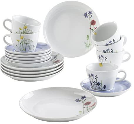 KAHLA 390453A69357C Five Senses Wildblume - Servicio de café (18 piezas, para 6 personas, porcelana), diseño floral