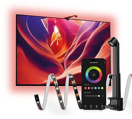Tiras LED inteligentes para TV Ksix AmbiGlow, Sensor de color, TV 55 a 75