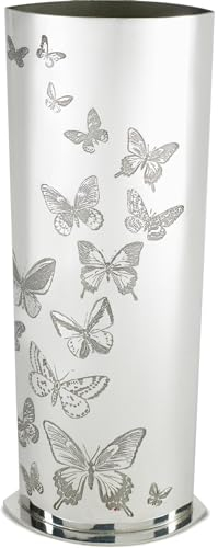 Groß 10 inch Zinn Vase für Blumen Überall mit Schmetterlingsmuster Geprägt Hell Poliert Beenden Wohnaccessoires Lieferung im Karton