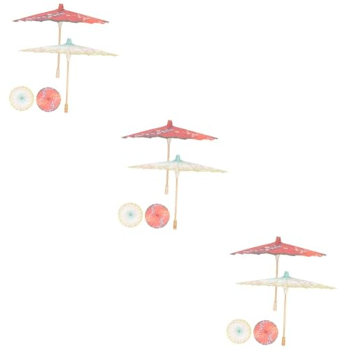 ABOOFAN 6pcs Japanese Style Umbrella Festival Decor Elegant Paper Parasol Stage Decor Unique