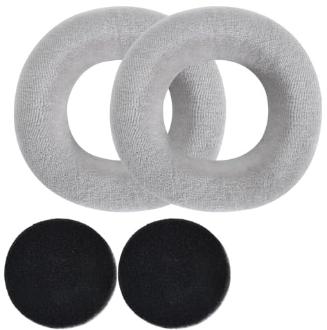 Ohrpolstersatz Velour in Silbergrau für Beyerdynamic DT 990,DT 880 und Weitere Modelle,Ohrpolster Kompatibel Mit DT 770/MMX300/DT990 Pro