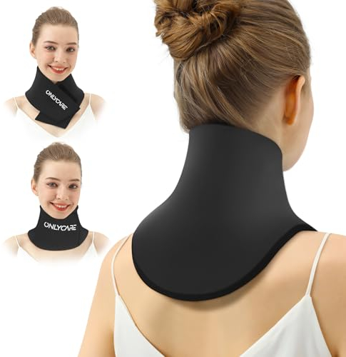 ONLYCARE Neck Ice Pack Pain Relief - Upgraded Gel Shoulder Ice Packs for Sports Injuries, Reusable Heat and Cold Compress, Neck Cool for Swelling, Office Pressure and Surgery Recovery (Black)