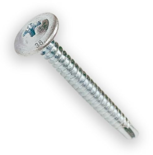 CUBIBOO® 100 Vis Autoforeuse Metal Ø4.2x38mm à tête large bombée à empreinte PH/cruciforme + Mètre Ruban de 1 Mètre - Vis Autoperforante - Vis Placo
