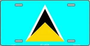 Biopracess New License Plate st lucia flag novelty License Plate Sign 15x30 CM