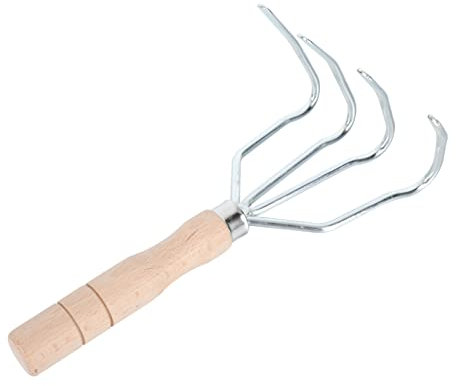 ANDRESLAD 1stück Gartenrechen Mit Zähnen Ergonomischer Handkultivator Für Gartenarbeit Holzdesign Für Und Gartenpflege