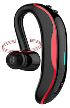SLuB Bluetooth Headset Bluetooth 5.4 Wireless Headset In-Ear Single Ear Built-in Microphone 180°Rotation Left and Right Ear Universal Ultra Long Standby (Red)