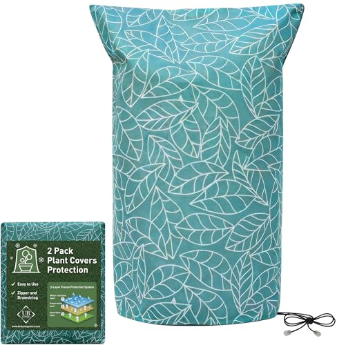 UB-STORE 120x180 CM Confezione da 2 Cappuccio Protezione Piante | Verde Protezione Invernale Piante Copertura Antigelo | Telo Protezione Piante | Sacco di Protezione Invernale per Piante
