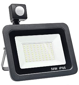 BAFEIYA Proiettore a LED Sensore Di Movimento PIR Luce Di Inondazione A LED Faretti Impermeabili For Esterni Riflettore Da Parete 100W 50W Illuminazione For Esterni(Warm light-3000K,30W)