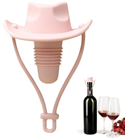 Cowboy Hat Wine Bottle Stopper Silicone Wine Stopper Creative Hat Shaped Leak-Proof Wine Sealing Stopper Decorative Wine Stopper for Beer, Champagne,Bottles