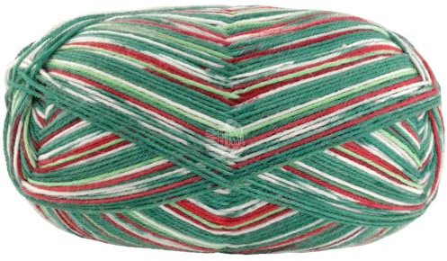 LANA GROSSA Meilenweit 100 Merino Christmas | Sockengarn aus Merino-Wolle, waschmaschinenfest | Handstrickgarn aus 80% Schurwolle & 20% Polyamid | 100g Wolle, Stricken & Häkeln | 420m Garn FB 6791