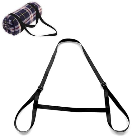 UFURMATE Tragegurt für Picknickdecke, Verstellbarer Nylon-Schultergurt für Yogamatte, Outdoor, Camping, Wandern, 3 Stück (Schwarz)