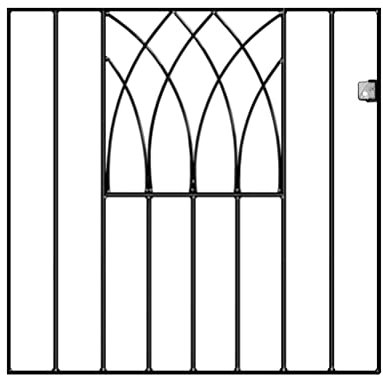 ABBEY Modern Metal Garden Gate Galvanised Wrought Iron Style Pedestrian Gate (838mm GAP x 812mm High ABZP31)