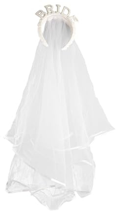 Tabanzhe Bride Headband-Bride to Be Veil Pearl Bride Veil Headband Bachelorette Party Decorations for Bridal Shower Engagement Wedding Decor