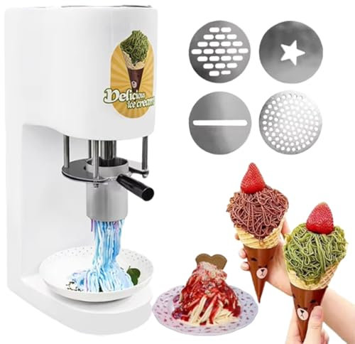 twostronking Gewerbliche Gelato-Eismaschine, 80 W, Gewerbliche Eismaschine, Mit 4 Austauschbaren Formen Und 0,42 L Edelstahlbehälter, 28–30 L/H, Geeignet Für Dessertläden, Cafés Und Restaurants