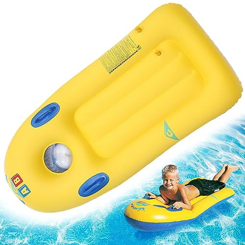 Inflatable Surf Body Board with Grip Handles - Lightweight Pool & Beach Toy for Waves, Slides & Family Fun - Durable for Kids & Adults